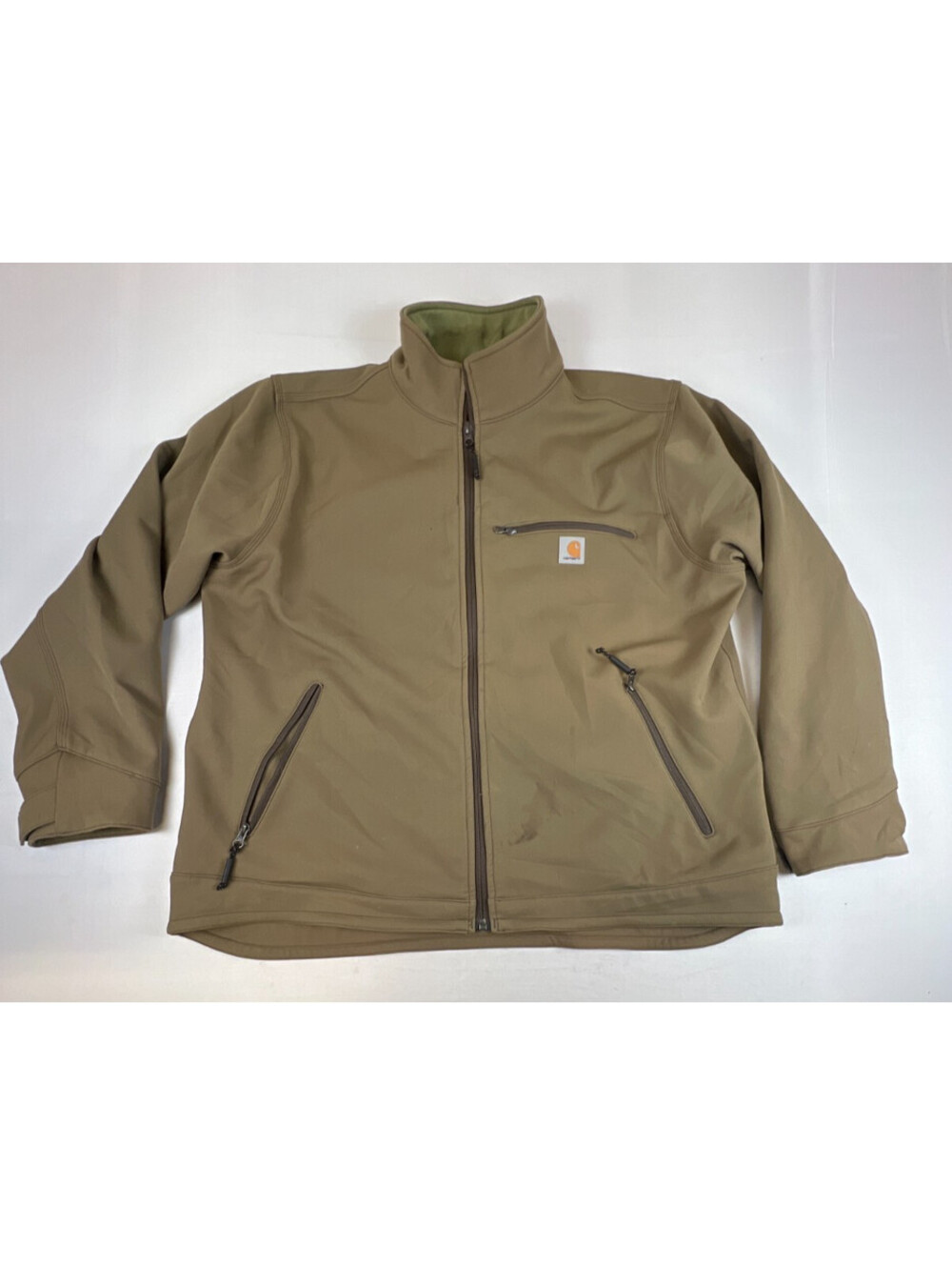 Carhartt Men XL Regular Brown Full Zip Soft Shell Active Workwear Jacket